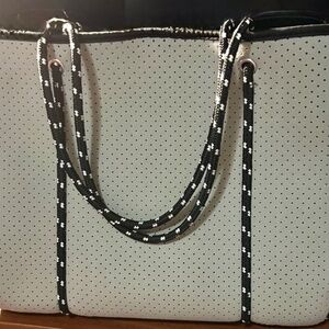 Grey and White Neoprene bag